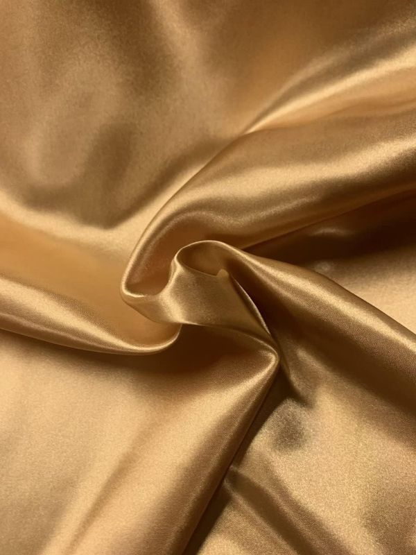 Photo 1 of 60" Gold Charmeuse Satin Fabric by The Yard for Wedding, Decor, Costumes, Apparel 2 PCS