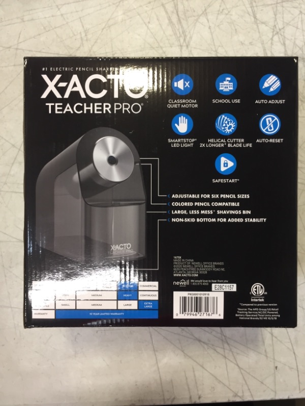 Photo 3 of X-Acto® TeacherPro® Classroom Electric Pencil Sharpener, Blue Black