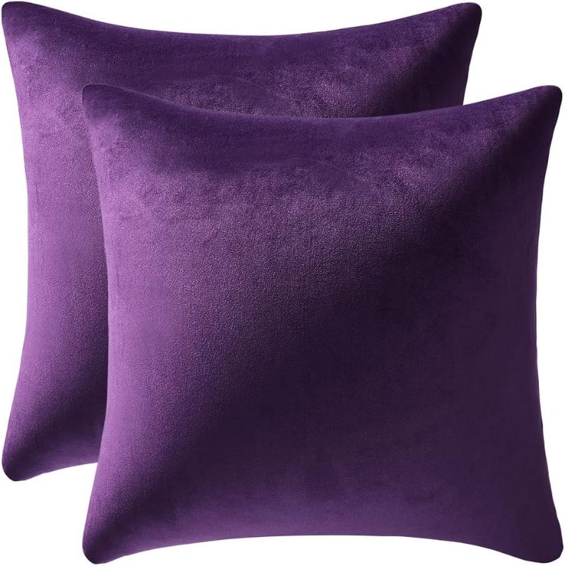 Photo 1 of  18x18 in Throw Pillow Cases Purple: 2 Pack  