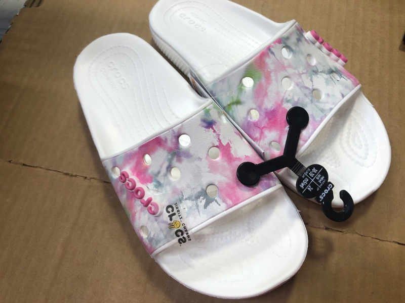 Photo 1 of Crocs Womens 8 Classic Crocs Bleachdye Slide Waterproof Sandals
