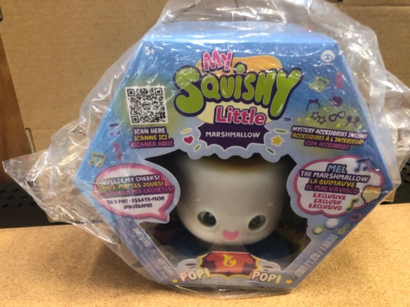 Photo 2 of 1pc---My Squishy Little Marshmallow – Interactive Doll Collectible with Accessories – Mel (White)