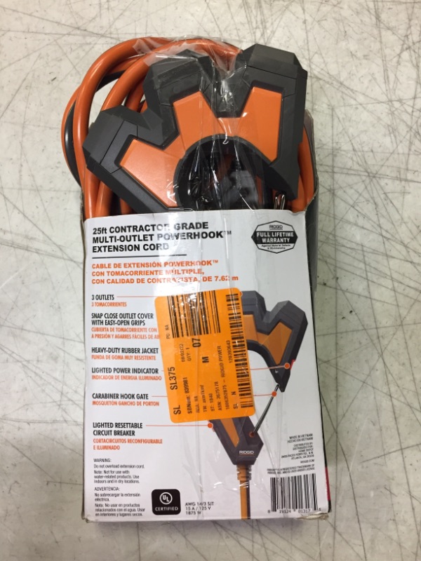 Photo 1 of 25 ft. 14/3 Extension Cord