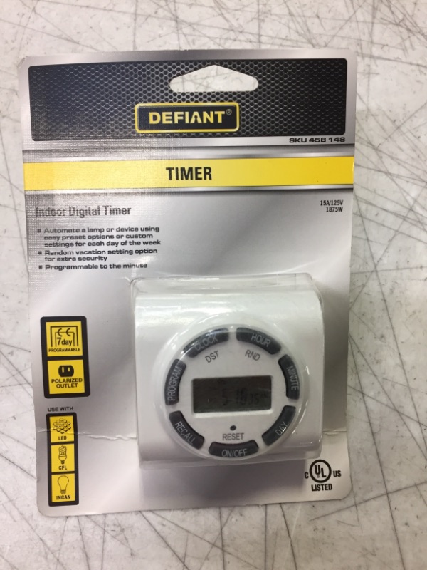 Photo 1 of 15 Amp 7-Day Indoor Plug-In Digital Polarized Timer, White