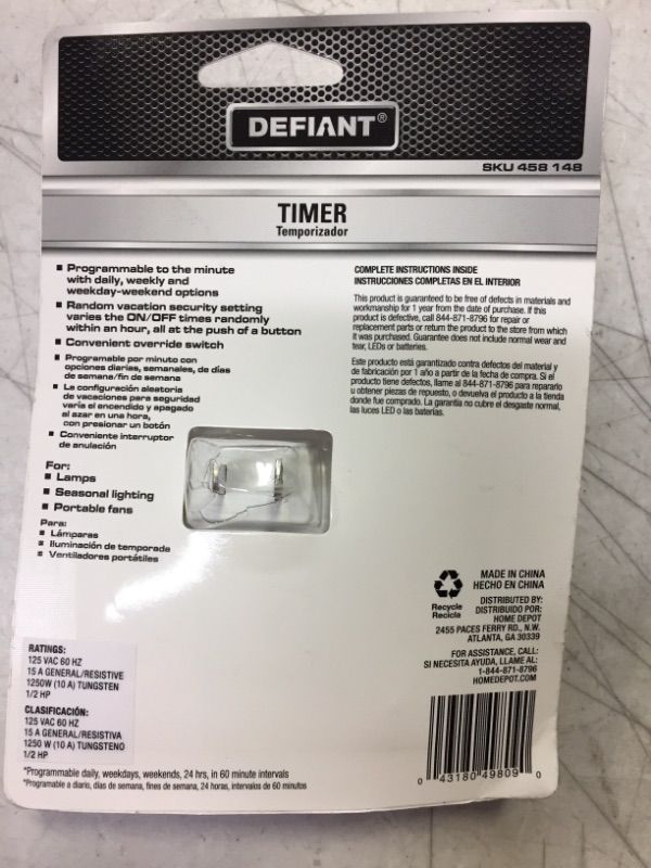 Photo 1 of 15 Amp 7-Day Indoor Plug-In Digital Polarized Timer, White