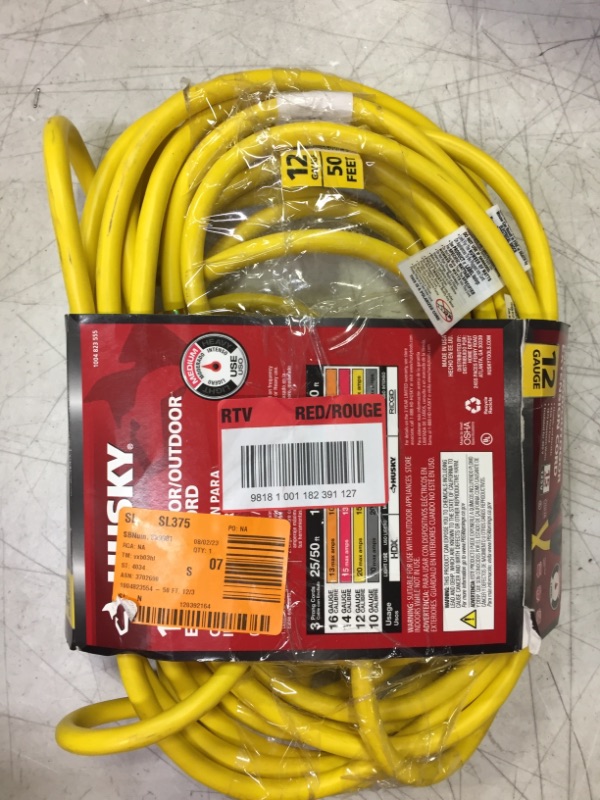 Photo 2 of 12/3 Gauge Heavy Duty Outdoor Extension Cord 100 ft Flexible Cold-Resistant 3 Prong Electric Cord Outside, 15Amp