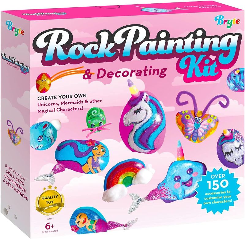 Photo 1 of 
BRYTE 150+ Piece Deluxe Edition All-Inclusive Kids Rock Painting Kit | 10 Rocks, 8 Waterproof Paints, Glitter Glue & More | DIY Science Kit, STEM...