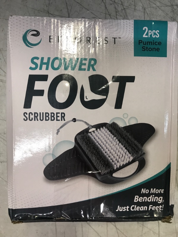 Photo 3 of Efforest Shower Foot Scrubber Mat with Pumice Stone - Cleans, Smooths & Removes Dead Skin on Foot Without Bending, Foot Callus Remover with Non-Slip Suction Cups, Foot Scraper for Shower & Bathtub