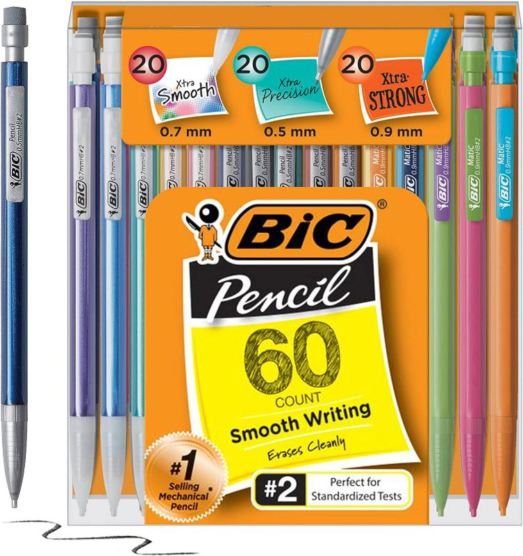 Photo 1 of BIC Variety Pack, Assorted Sizes, 0.5mm, 0.7mm, 0.9mm, 60-Count, Refillable Design for Long-Lasting Use