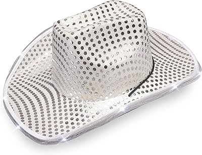Photo 1 of LIGHT UP COWBOY HAT WHITE AND SILVER