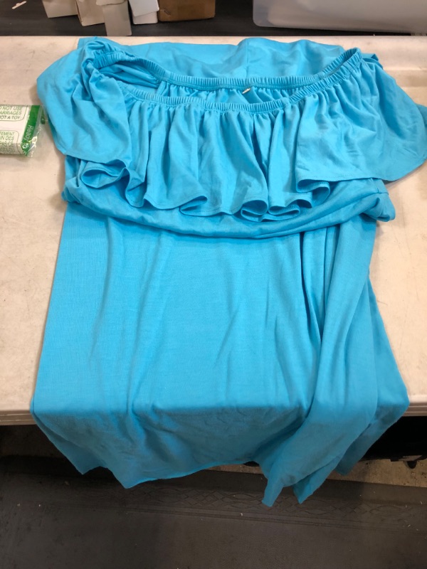 Photo 1 of blue off the shoulder xl dress