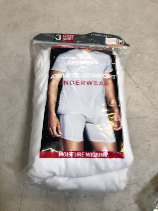 Photo 2 of adidas Men's Athletic Comfort Crew Neck Undershirt (3-Pack) White Medium