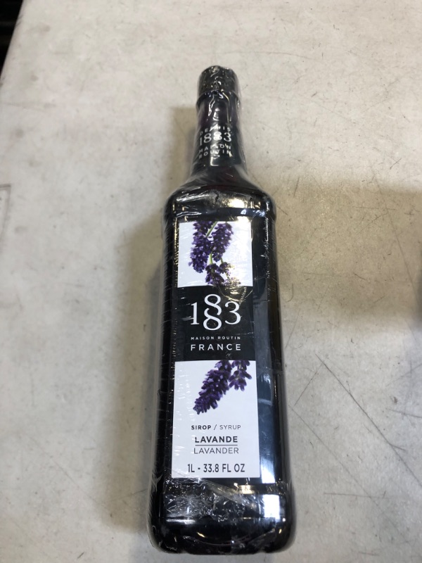 Photo 1 of 1883 Lavender Syrup - Flavored Syrup for Hot & Iced Beverages, Subtle Floral Flavor - Gluten-Free, Vegan, Non-GMO, Kosher, Preservative-Free, Made in France | Plastic Bottle 1 Liter (33.8 Fl Oz) 33.81 Fl Oz (Pack of 1)  BB 1/2025