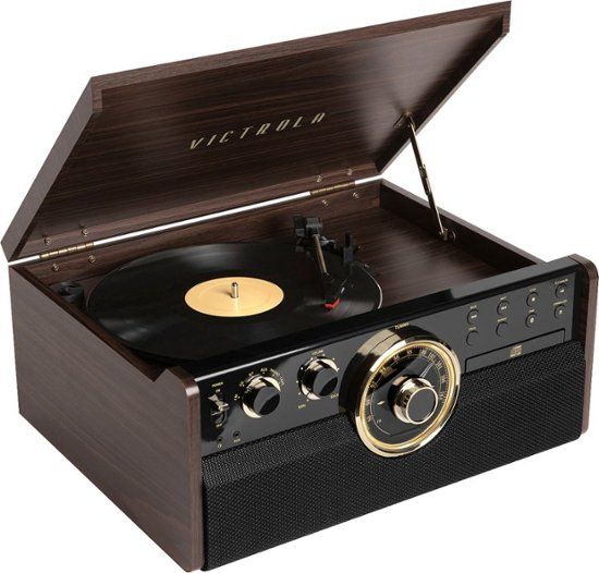 Photo 1 of 
Victrola - Empire Bluetooth 6-in-1 Record Player - Gold/Brown/Black