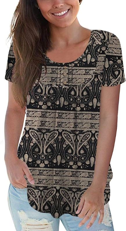 Photo 1 of CPOKRTWSO Women's Plus Size Casual Tunic Tops Floral Blouses Short/Long Sleeve Henley T Shirts for Women 1X