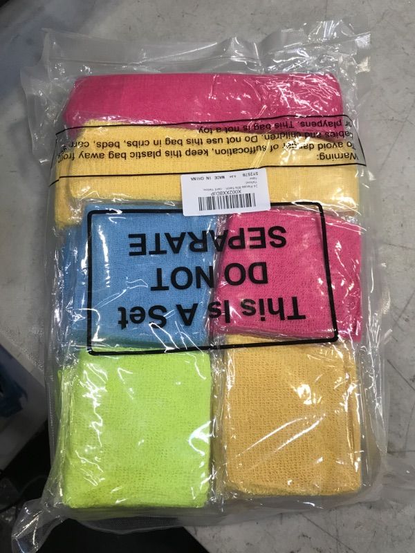 Photo 2 of 24 Pieces 80s Neon Sweatbands Set, Include 8 Sports Headbands and 16 Sweat Wristbands Elastic Athletic Sweat Bands Bulk for Man Woman 80s Party