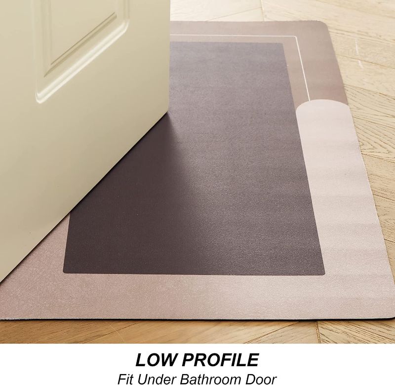 Photo 1 of  3 Piece Bathroom Shower Rugs with U-Shaped Contour Toilet Mat, Water Absorbent, and Non Slip Shower Bath Rug for Bathroom, Tub, and Shower - 20"x32"++20"x47"+20"x24", Khaki