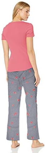 Photo 1 of Amazon Essentials Women's Poplin Sleep Tee and Pant Set, SIZE SMALL 