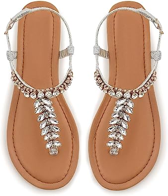 Photo 1 of  Sandals for Women Dressy Summer Rhinestone Sandals for Women, SIZE 6