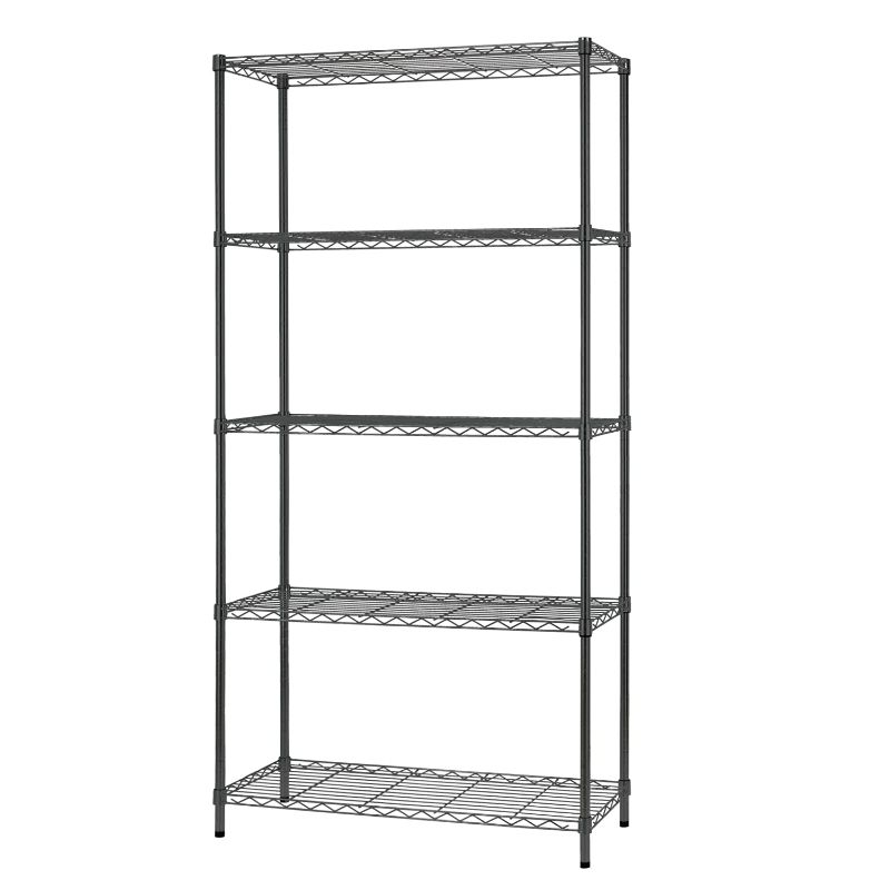 Photo 1 of 14" D×36" W×72" H Wire Shelving Unit Commercial Metal Shelf with 5 Tier Adjustable Layer Rack Strong Steel for Restaurant , Pantry, Kitchen Garage?Black 36×14×72 Black