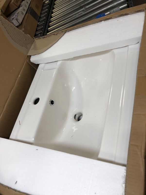 Photo 4 of AMASHEN Full Pedestal Bathroom Sink Traditional, One Faucet Hole White Cloakroom Ceramic Wash Basin (Pedestal ony)