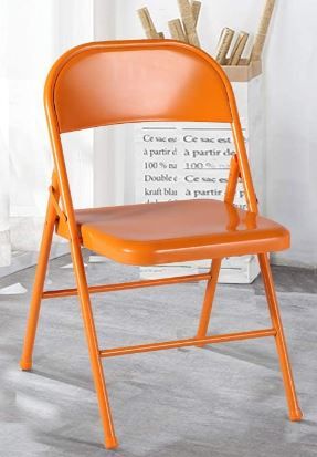 Photo 1 of  Metal Frame Steel Folding Mounted Chair - Orange 