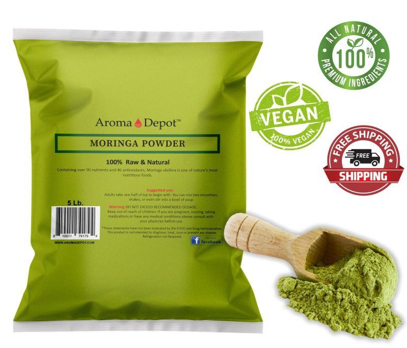 Photo 1 of 5lb Moringa Leaf Powder 100% Pure Natural oleifera Superfood Gluten Free 5 Libra
