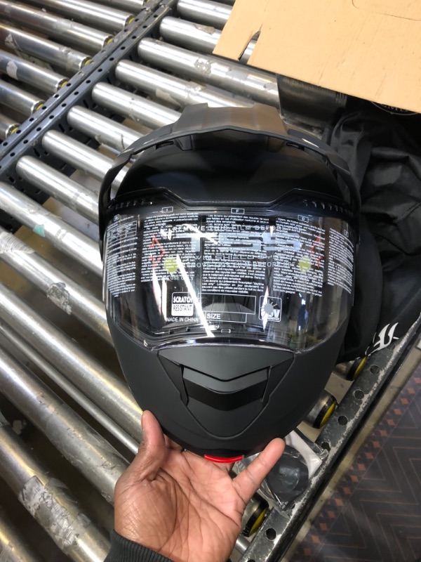 Photo 2 of Milwaukee Helmets MPH9820DOT Flat Black 'Ominous' Dual Sport Advanced Motorcycle Modular Helmet for Men and Women Biker - XX-Large XX-Large Flat Black