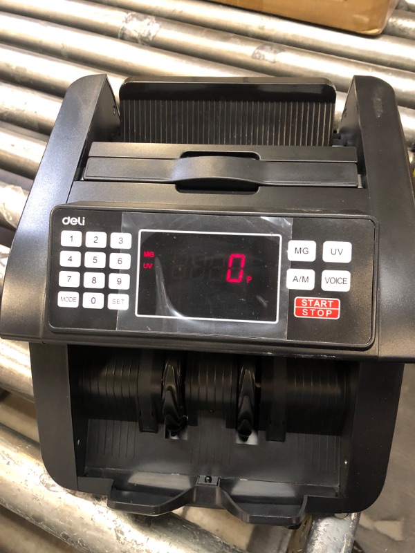 Photo 1 of Deli Money Counter, Bill Counting Machine with UV/MG/IR Counterfeit Detection, Bill Counter with LED Display, 1,000 Notes Per Minute, Doesn't Count Value of Bills