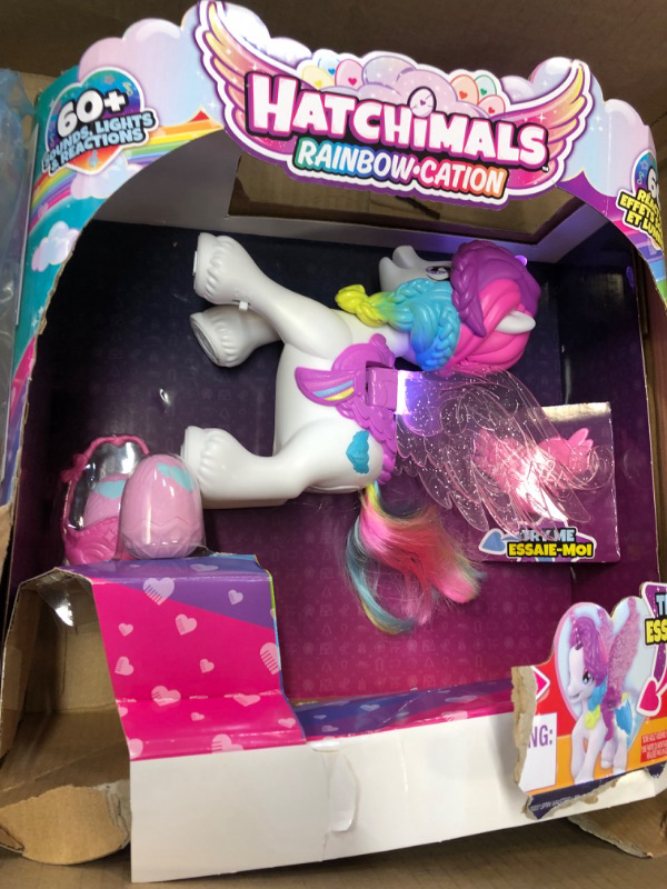 Photo 2 of Hatchimals CollEGGtibles, Hatchicorn Unicorn Toy with Flapping Wings, Over 60 Lights & Sounds, 2 Exclusive Babies, Christmas Kids Toys for Girls (New) Interactive Hatchicorn