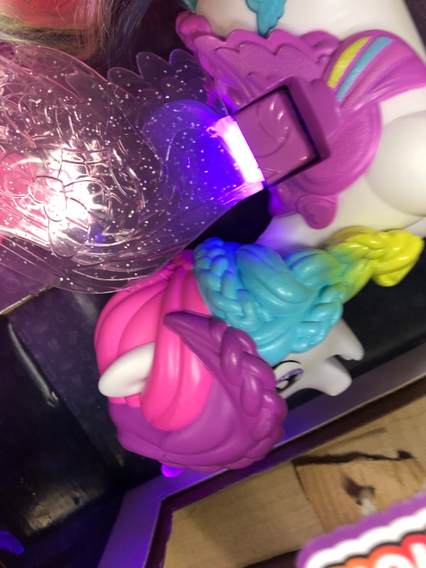 Photo 3 of Hatchimals CollEGGtibles, Hatchicorn Unicorn Toy with Flapping Wings, Over 60 Lights & Sounds, 2 Exclusive Babies, Christmas Kids Toys for Girls (New) Interactive Hatchicorn