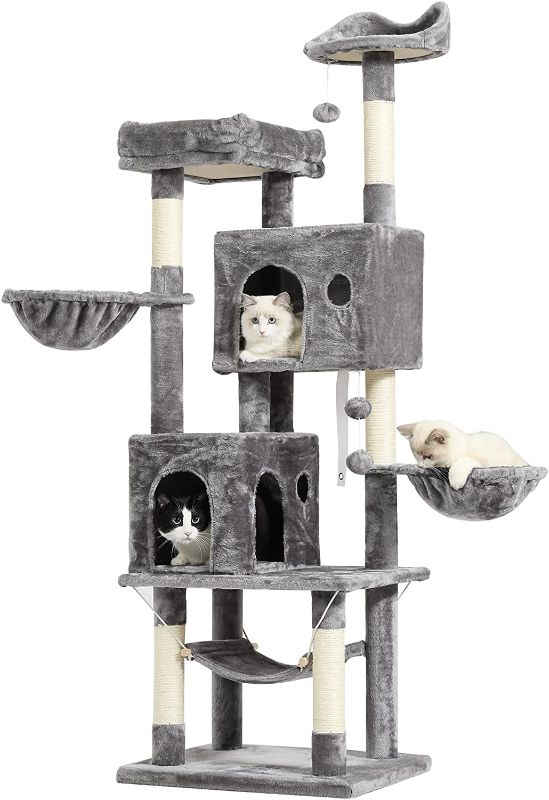 Photo 1 of  Cat Tree 67 Inches Tall, Cat Tower for Indoor Cats, Cat Activity Center with Condo, Perch, Hammock, Basket, and Scratching Posts, Pet Play House for Large Cats
