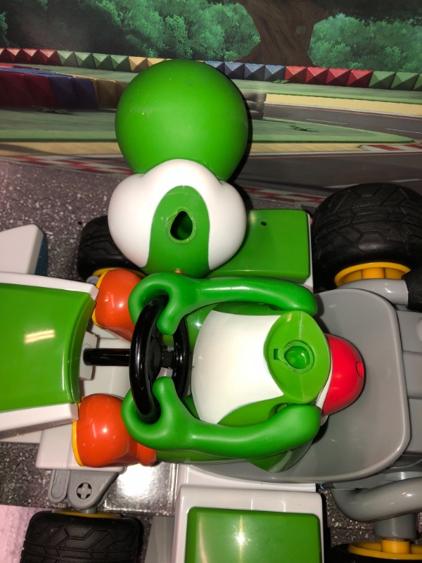 Photo 1 of Carrera RC 370162108X Official Licensed Mario Kart Yoshi Race Kart 1:16 Scale 2.4 GHz Splash Proof Remote Control Car Vehicle with Sound and Body Tilting Action - Rechargeable Battery - Kid Toys Mario Kart Race Kart - Yoshi