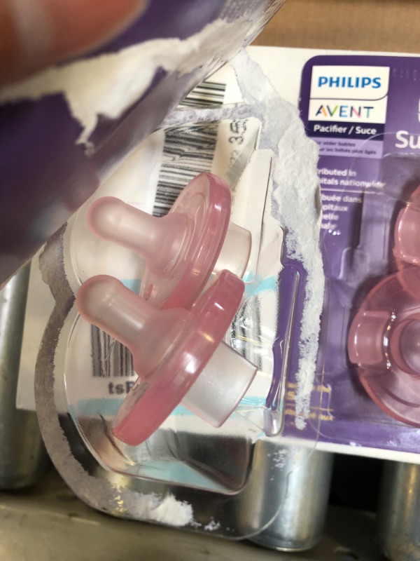 Photo 2 of Philips Avent Super Soothie Pacifier, Pink, 3+ months, 2 pack 