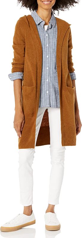 Photo 1 of Goodthreads Women's Mid-Gauge Stretch Long-Sleeve Hooded Cardigan Sweater SIZE XS 