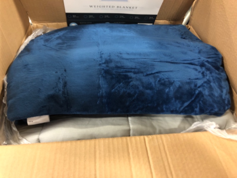 Photo 2 of 20l lb Weighted Blanket & Removable Blue  Cover queen 