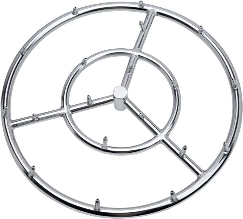 Photo 1 of GASPRO 18 Inch Round Fire Pit Burner Ring, Jet Burner Ring for Natural Gas or Propane Fire Pit, 304 Series Stainless Steel, High Flame
