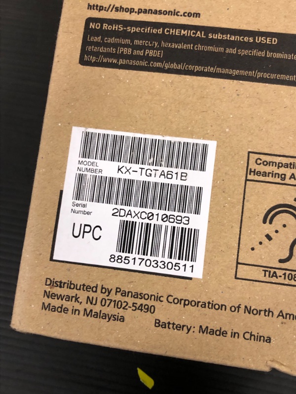 Photo 3 of Panasonic Rugged Cordless Phone Handset Accessory Compatible with TGF5x, TGD5x and TGF24x Series Cordless Phone Systems - KX-TGTA61B (Black) Black Accessory Handset