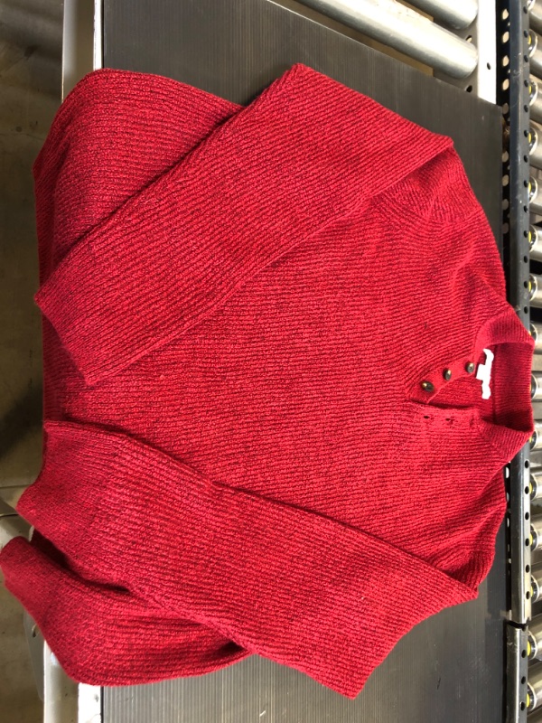 Photo 2 of Amazon Essentials Men's Long-Sleeve Soft Touch Henley Sweater Large Red