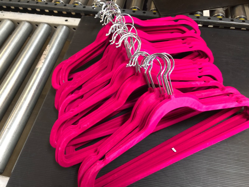 Photo 1 of  Hot Pink Velvet Hangers  
