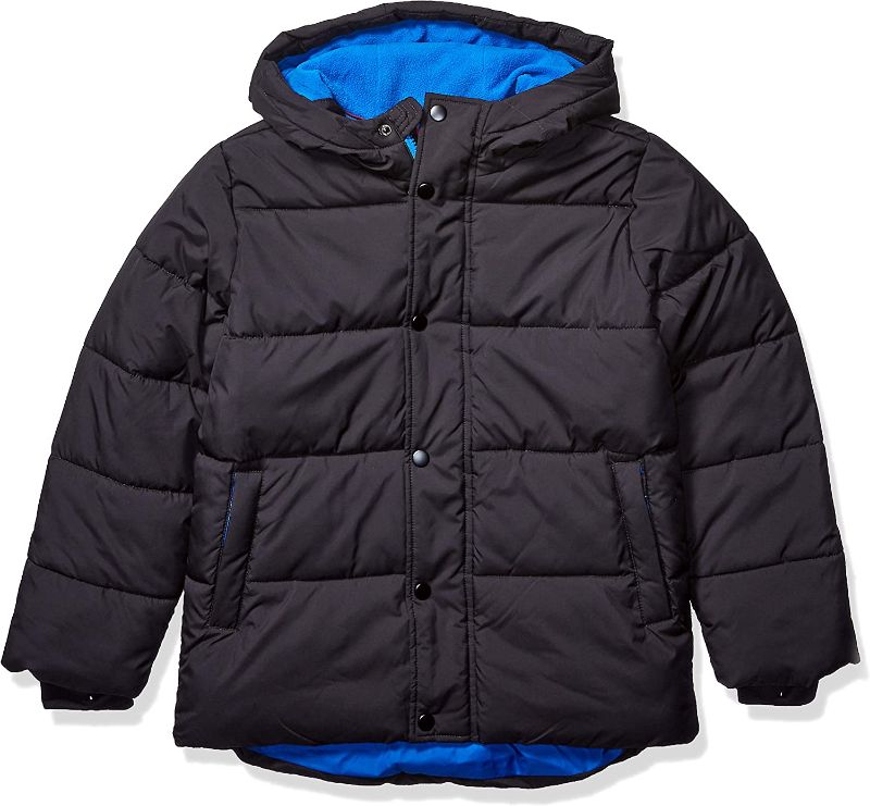 Photo 1 of Amazon Essentials Babies, Toddlers, and Boys' Heavyweight Hooded Puffer Jacket
