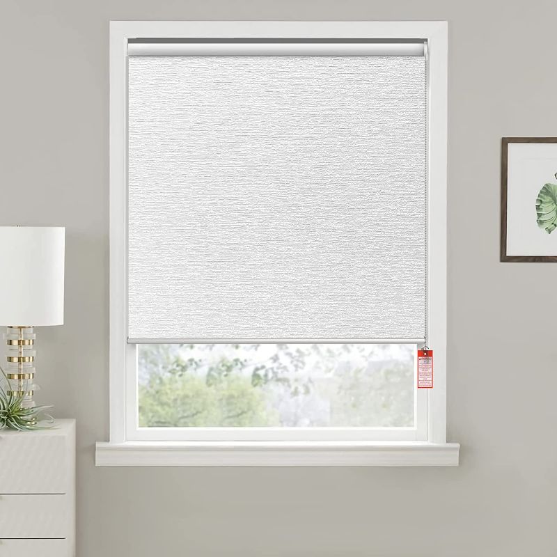 Photo 1 of ALLBRIGHT Modern Blackout Roller Window Shades, 29" W x72 H, Thermal Insulated UV Protection Jacquard Textured Window Roller Blinds for Home, Privacy Roll Down Shades for Windows, Easy to Install WHITE
 ** see photos ***