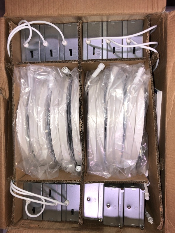 Photo 1 of Amico 12 Pack 7 Inch 5CCT Ultra-Thin LED Recessed Ceiling Light with Junction Box, Fit 4/5/6 Inch Hole, 2700K/3000K/4000K/5000K/6000K,18W Eqv 120W, Dimmable Canless Downlight,1500LM Brightness, ETL
