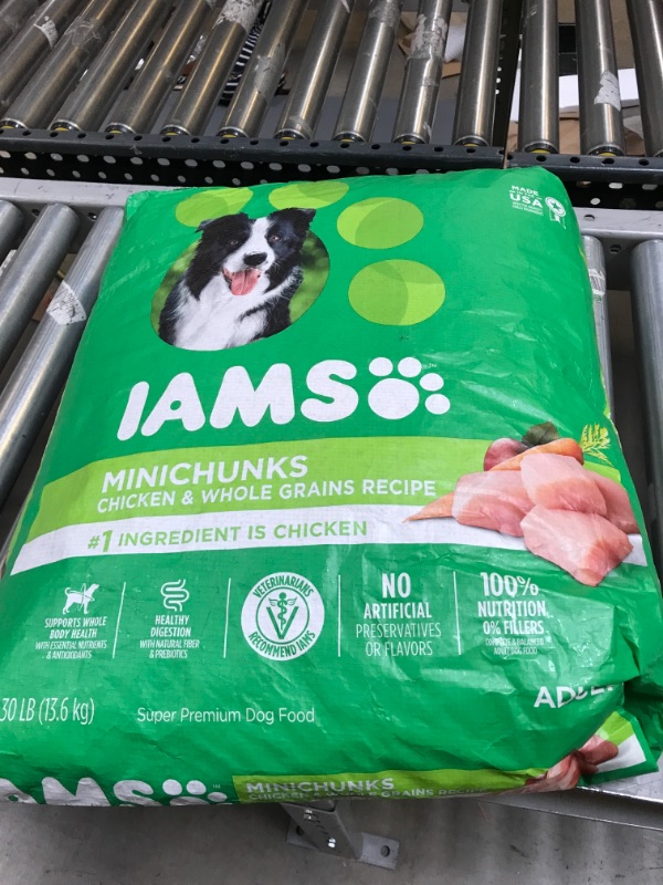 Photo 2 of IAMS Adult Minichunks Small Kibble High Protein Dry Dog Food with Real Chicken, 30 lb. Bag Dry Food 30 Pound (Pack of 1)