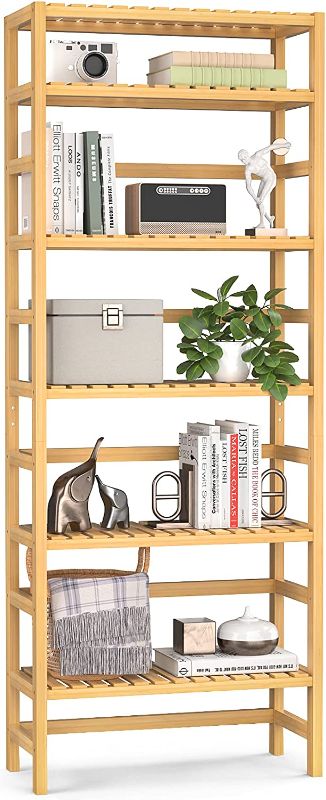 Photo 1 of  Bookshelf, 6-Tier Bamboo Adjustable 63.4” Tall 
