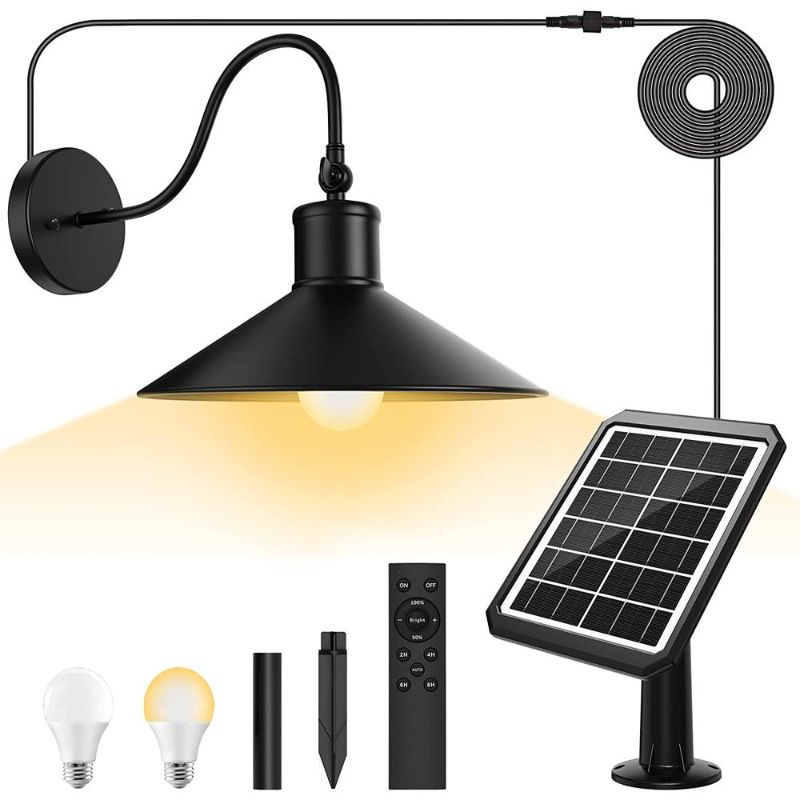 Photo 1 of Allto Solar Solar Barn Light, Waterproof Solar Gooseneck Farmhouse Lighting With High Efficient Solar Panel + Remote Control + 3000/6000K L