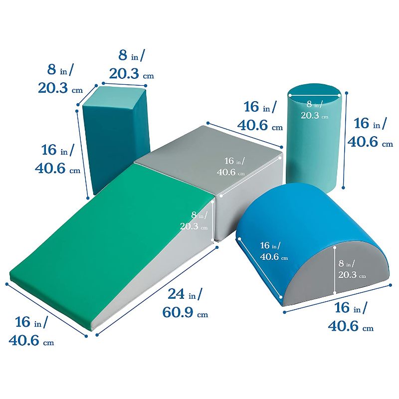 Photo 2 of ECR4Kids-ELR-12683F SoftZone Climb and Crawl Activity Play Set – Lightweight Foam Shapes for Climbing, Crawling and Sliding for Toddlers and Kids (5-Piece), Contemporary
