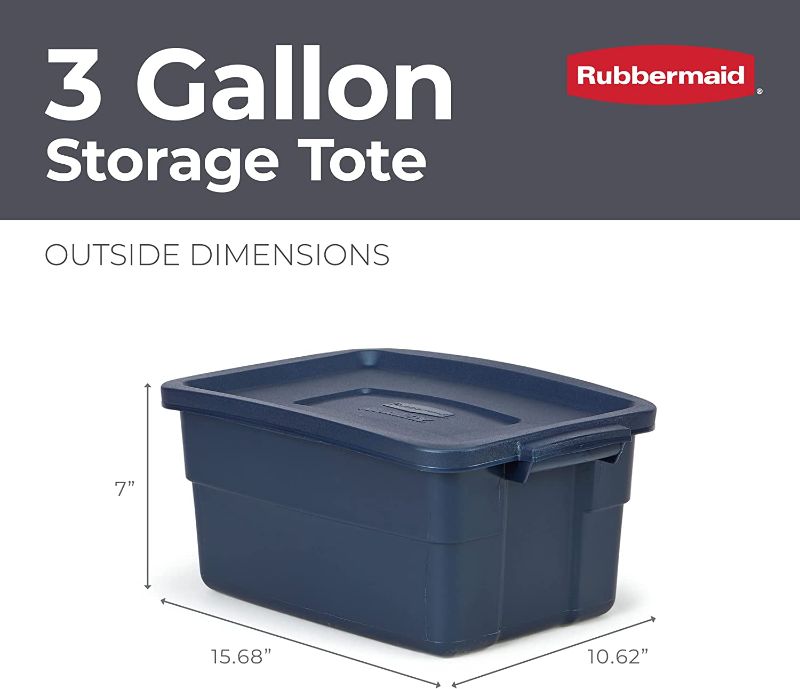 Photo 1 of 1pc small size--- Roughneck Storage Box, 10 5-8w X 15.687d X 7h, Dark Indigo Metallic