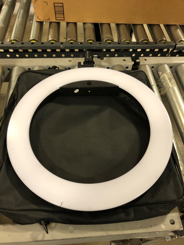 Photo 3 of 18 inch LED Ring Light with Tripod Stand Dimmable Makeup Selfie Ring Light for Studio Portrait YouTube Vlog Video Shooting with Carrying Bag and Remote Controller, CRI 90