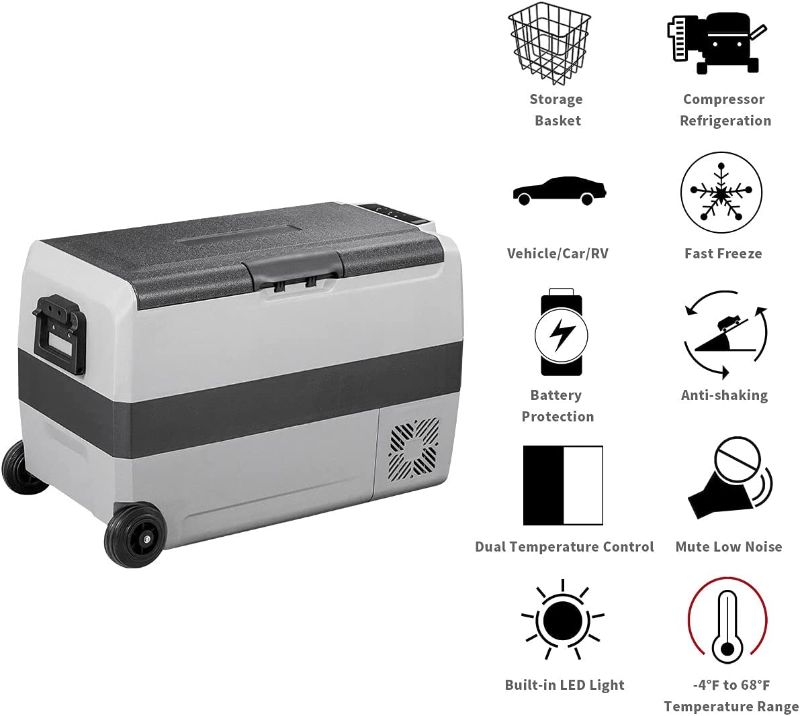 Photo 2 of Alpicool T50 Dual Temperature Control 12 Volt Refrigerator 53 Quart Portable Car Fridge Freezer (-4°F~68°F) for Truck, RV, Boat, Camping and Travel
