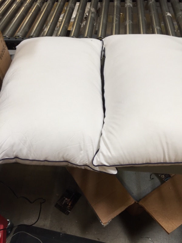 Photo 2 of Bed Pillows for Sleeping - Queen Size(20"x28") Set of 2 Pillows Allergy Friendly Microfiber Shell Fluffy Down Alternative Filling Breathable Pillow Suitable Back Stomach or Side Sleepers